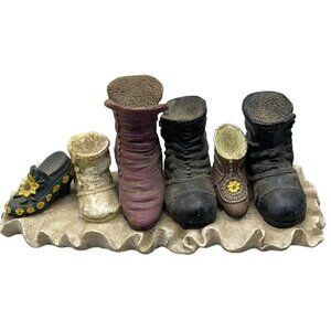nostalgic boots figurine collectors 1302 western floral brown black 7.5x3" READ